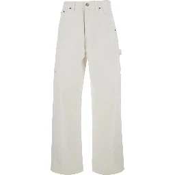White jeans with wide leg in denim for women