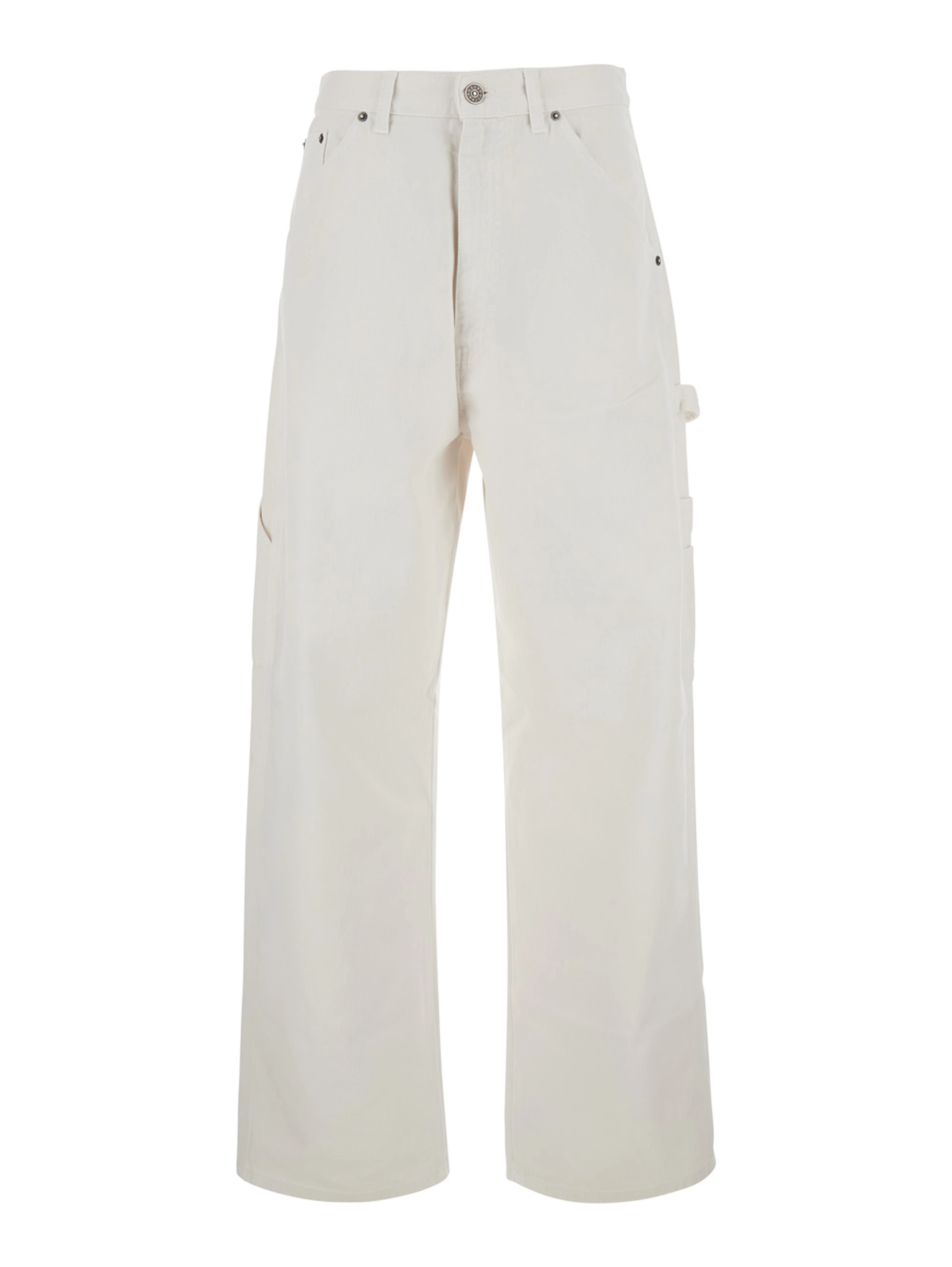 White jeans with wide leg in denim for women