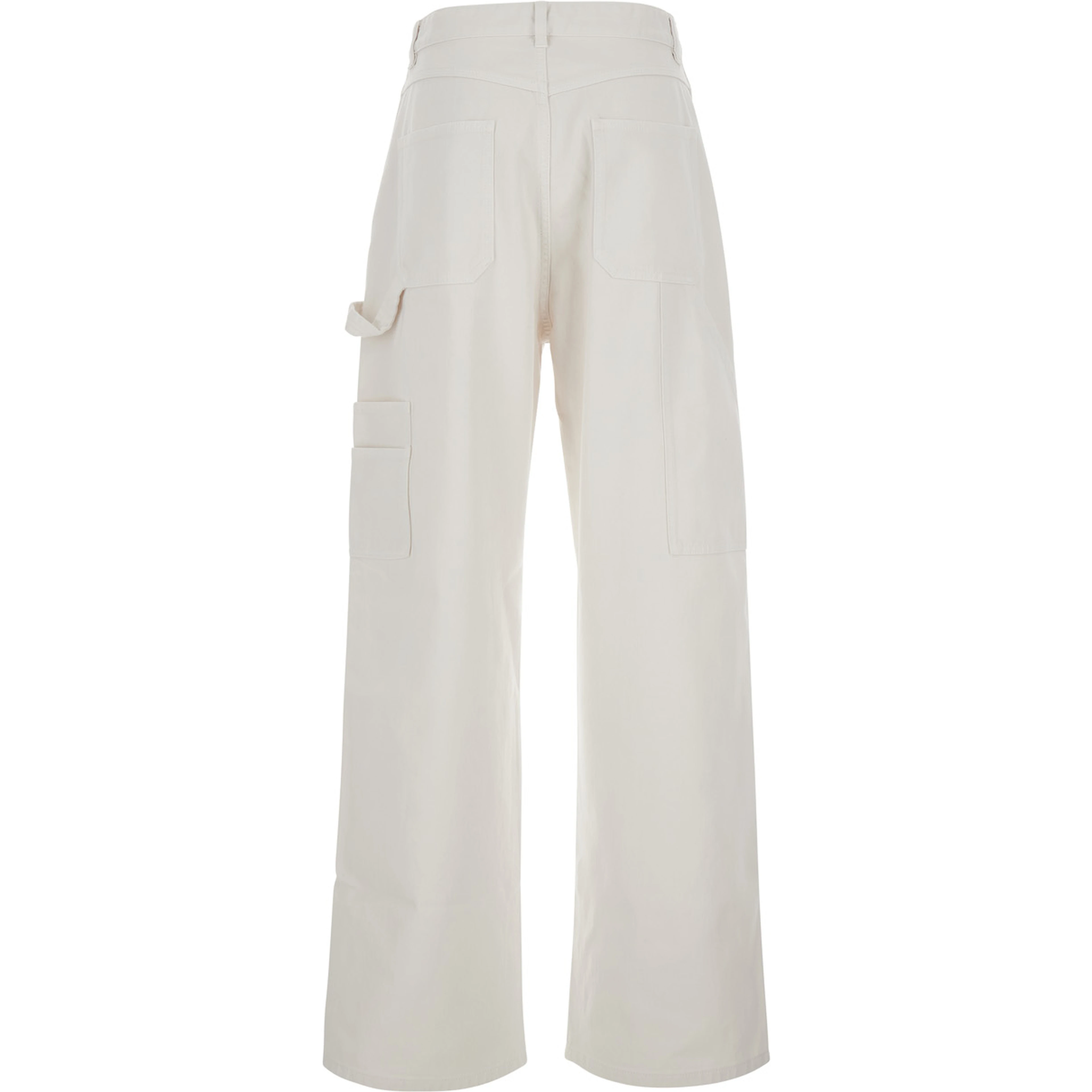 White jeans with wide leg in denim for women