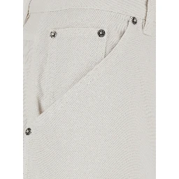 White jeans with wide leg in denim for women