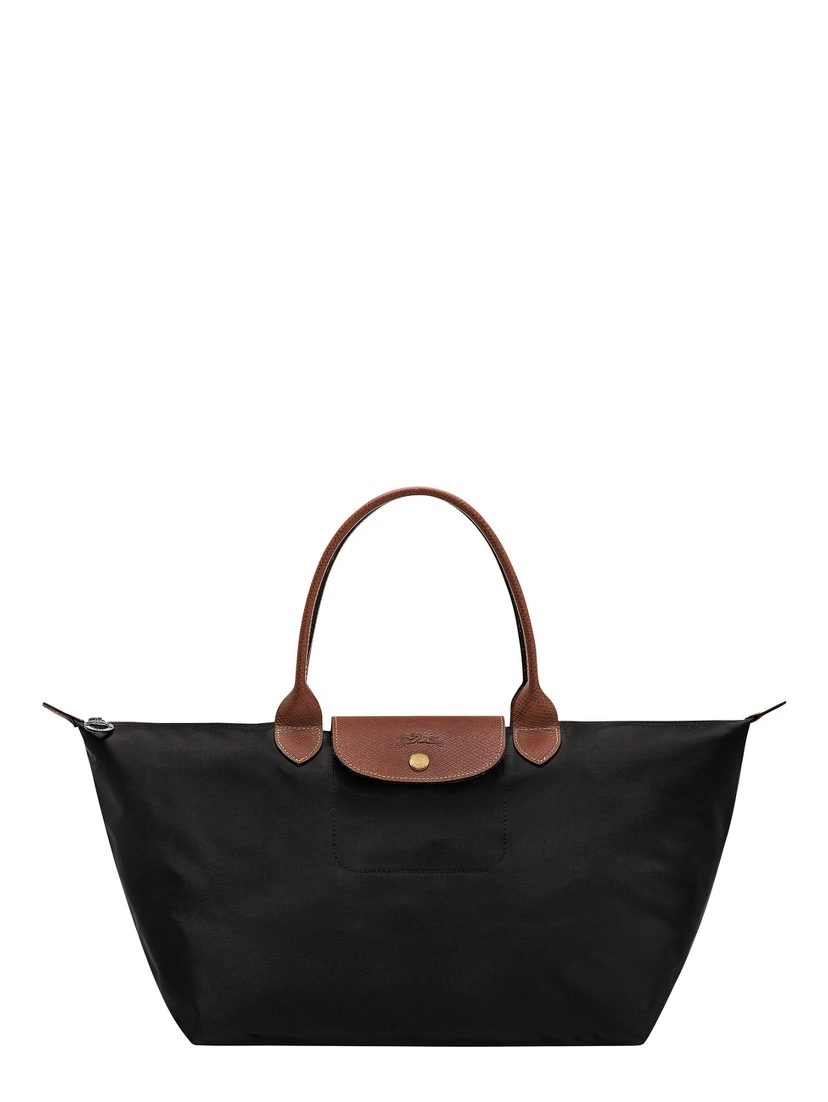 Le Pilage Original Black shoulder bag with Embossed Logo on the Front in Canvas for Women