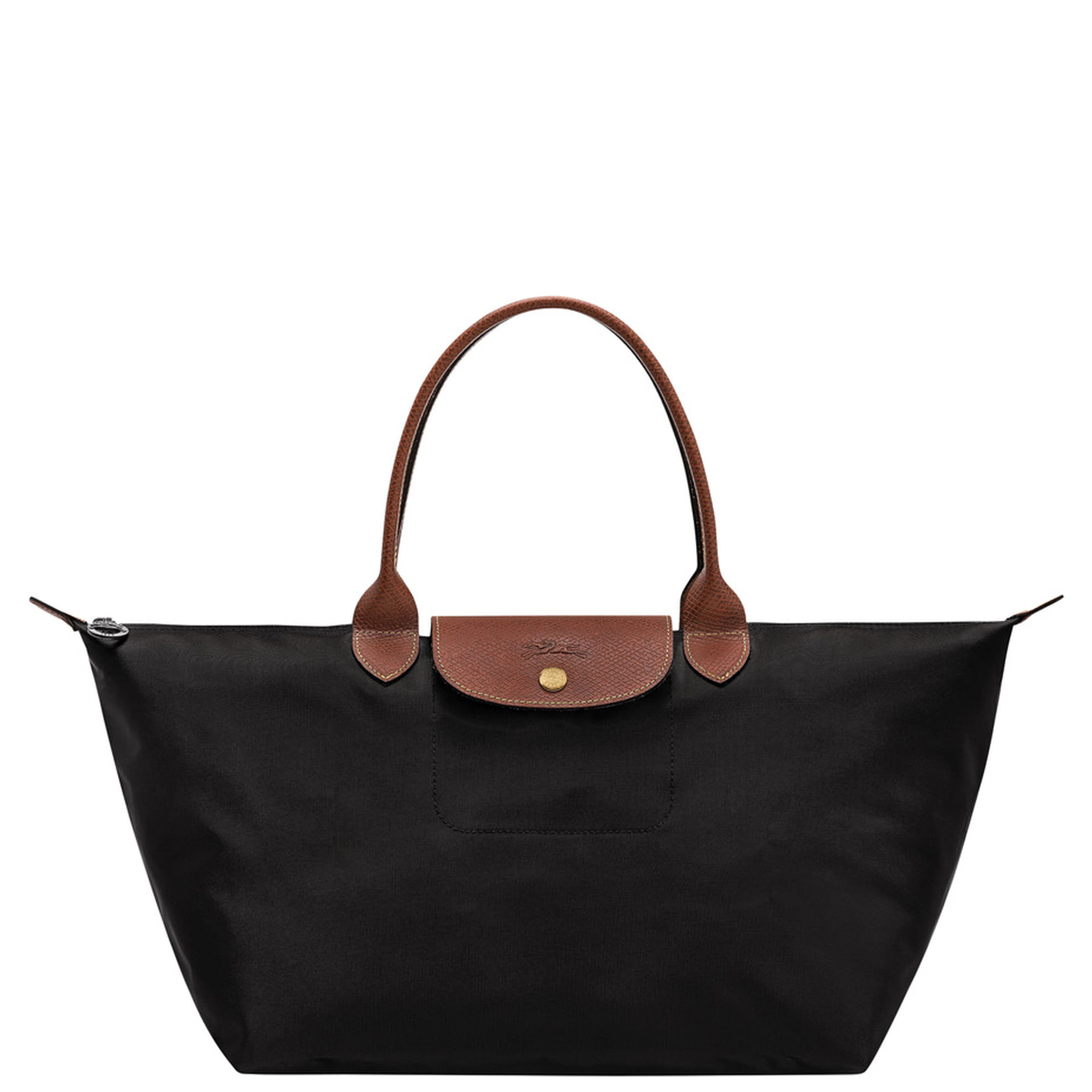 Le Pilage Original Black shoulder bag with Embossed Logo on the Front in Canvas for Women