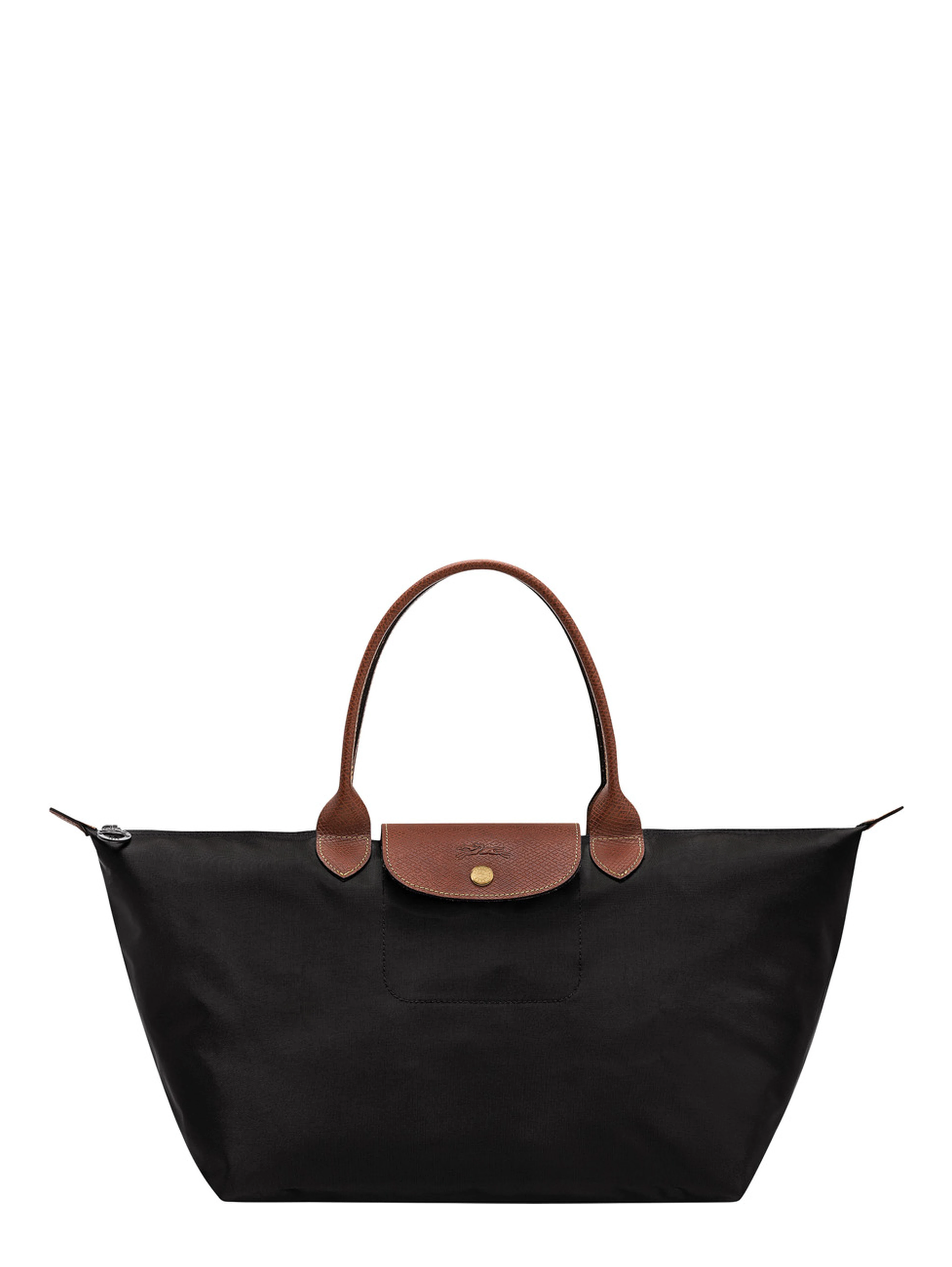 Le Pilage Original Black shoulder bag with Embossed Logo on the Front in Canvas for Women