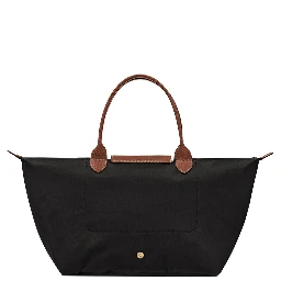 Le Pilage Original Black shoulder bag with Embossed Logo on the Front in Canvas for Women