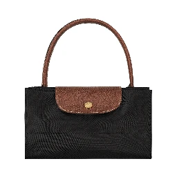 Le Pilage Original Black shoulder bag with Embossed Logo on the Front in Canvas for Women