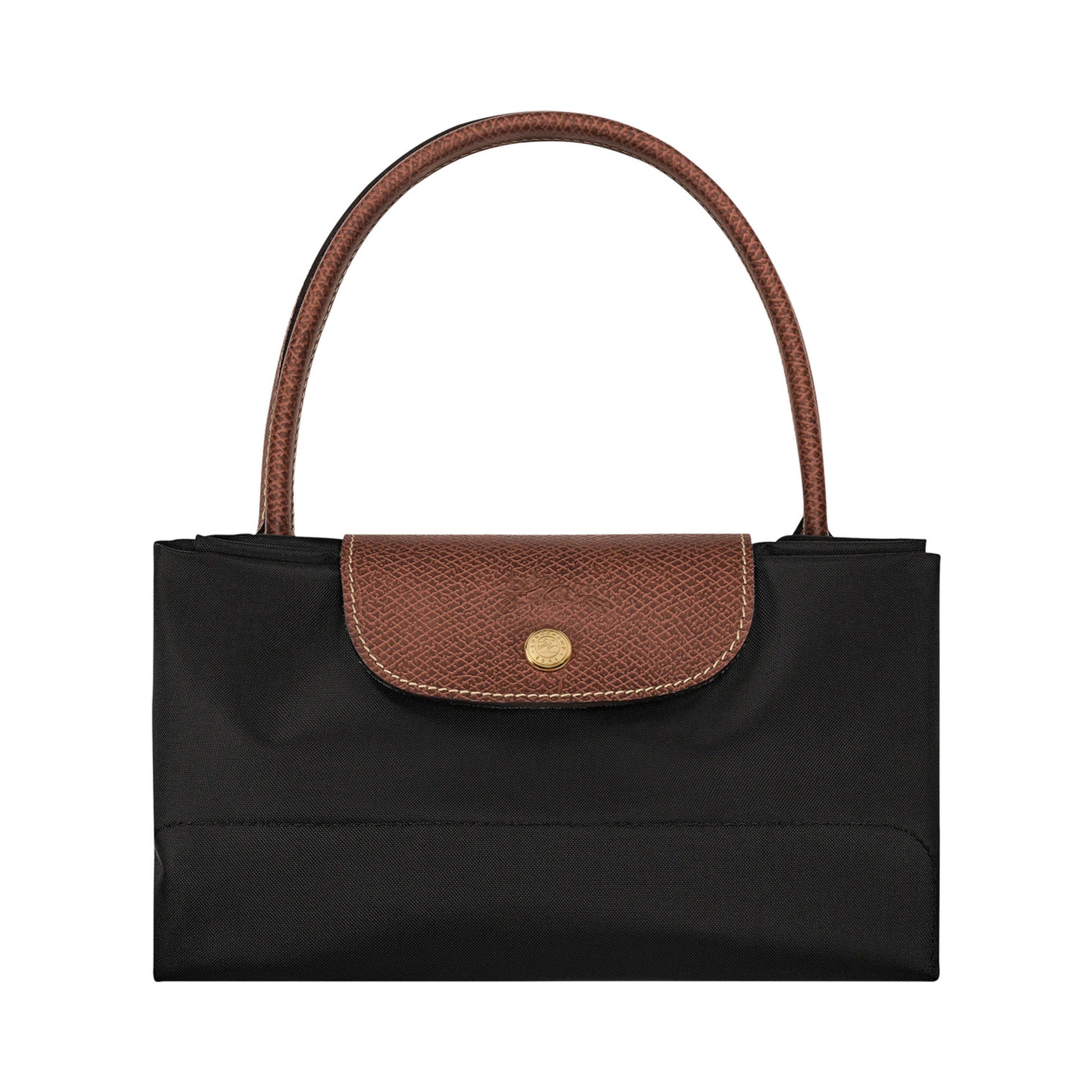 Le Pilage Original Black shoulder bag with Embossed Logo on the Front in Canvas for Women