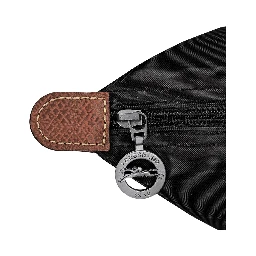 Le Pilage Original Black shoulder bag with Embossed Logo on the Front in Canvas for Women