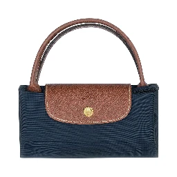 Handbag Le Pliage S with Engraved Logo in Recycled Canvas Blue Women