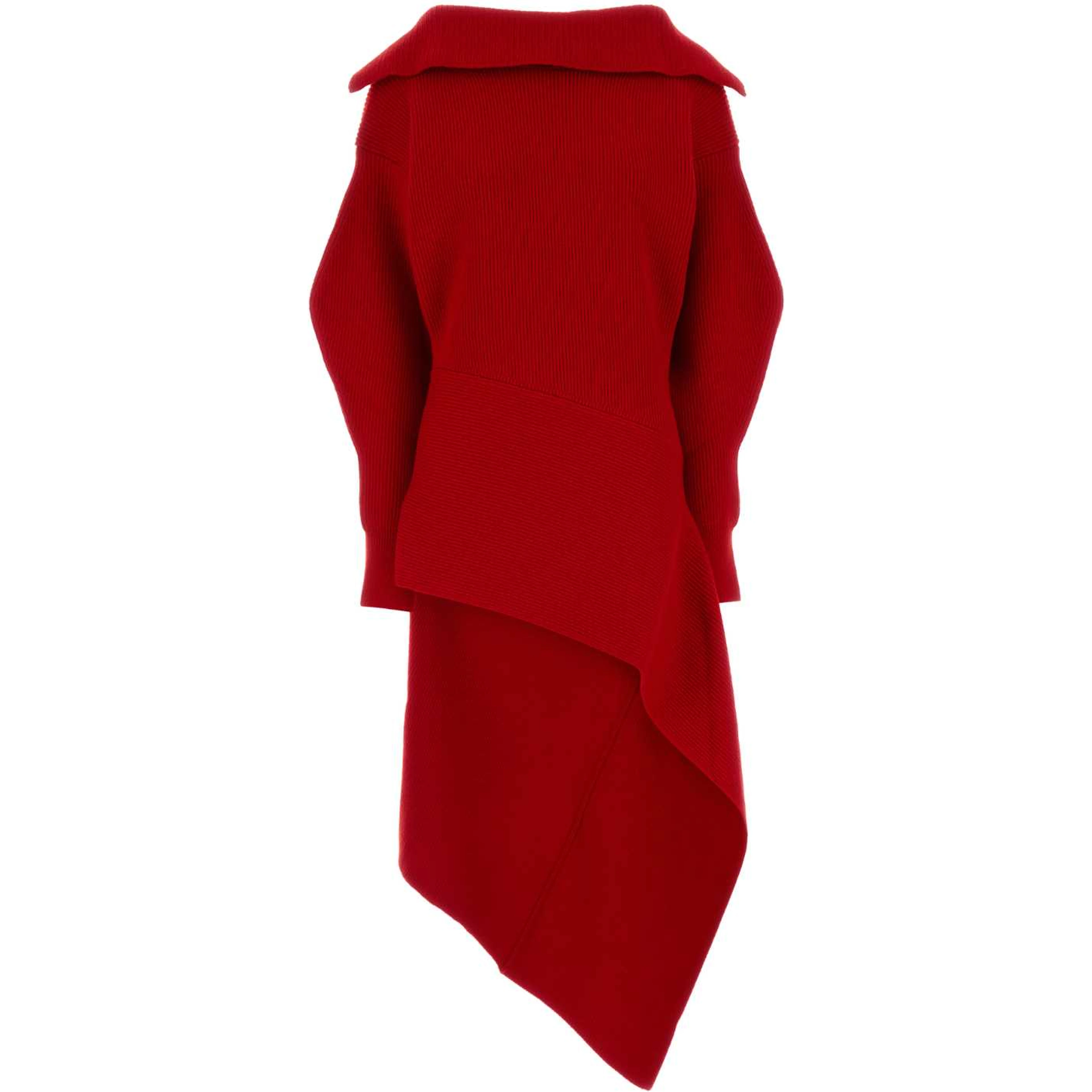 HIGH NECK SLASHED KNITTED DRESS