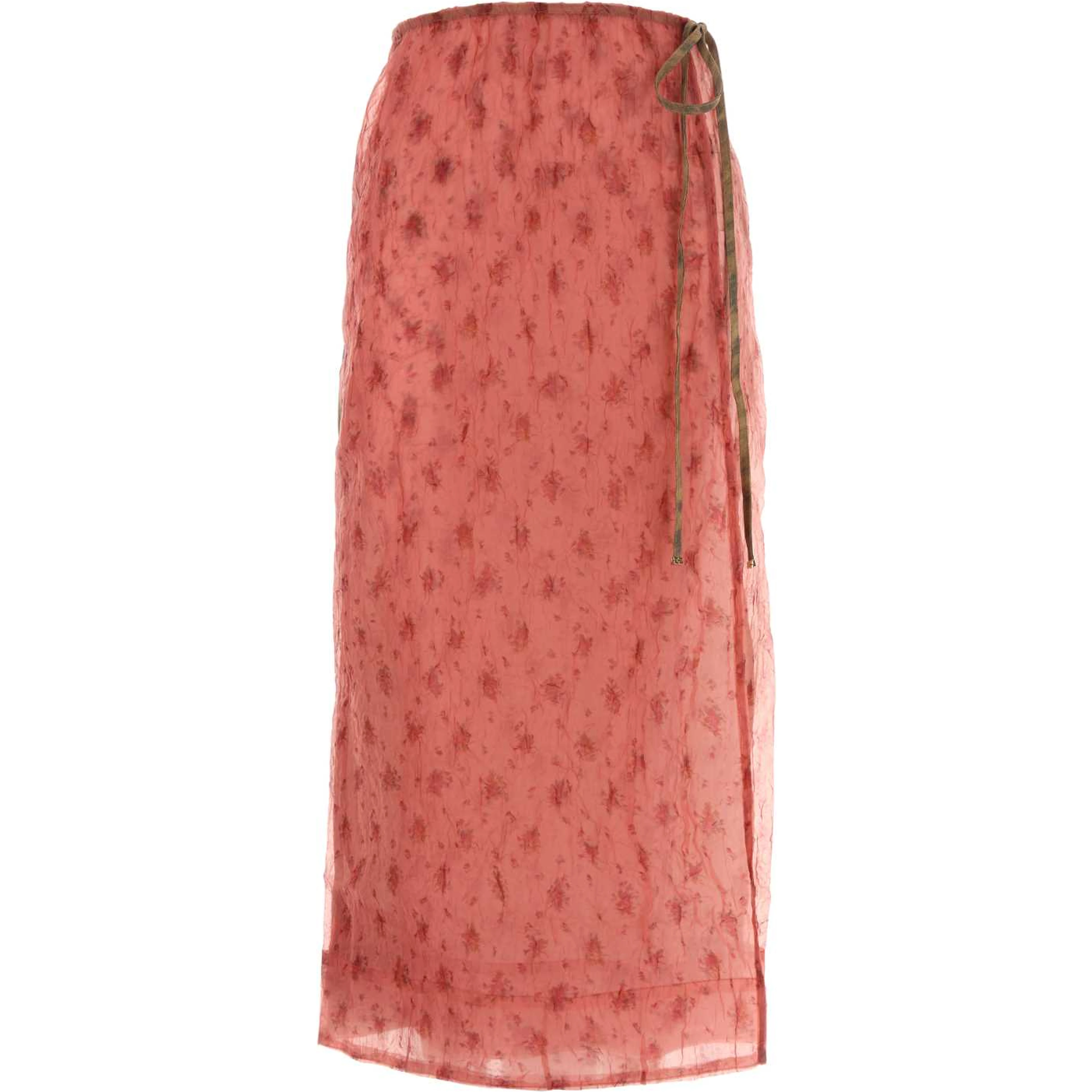 SHIBORI ORGANZA/PRINTED STRETCH COTTON SKIRT