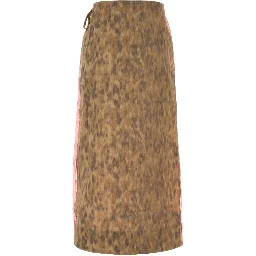 SHIBORI ORGANZA/PRINTED STRETCH COTTON SKIRT