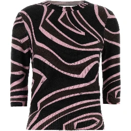 3/4 SLEEVE TOP - PRINTED - PRINTED WOOL