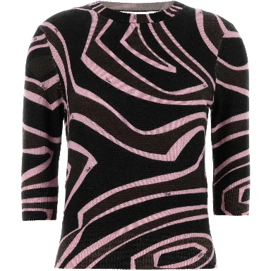 3/4 SLEEVE TOP - PRINTED - PRINTED WOOL