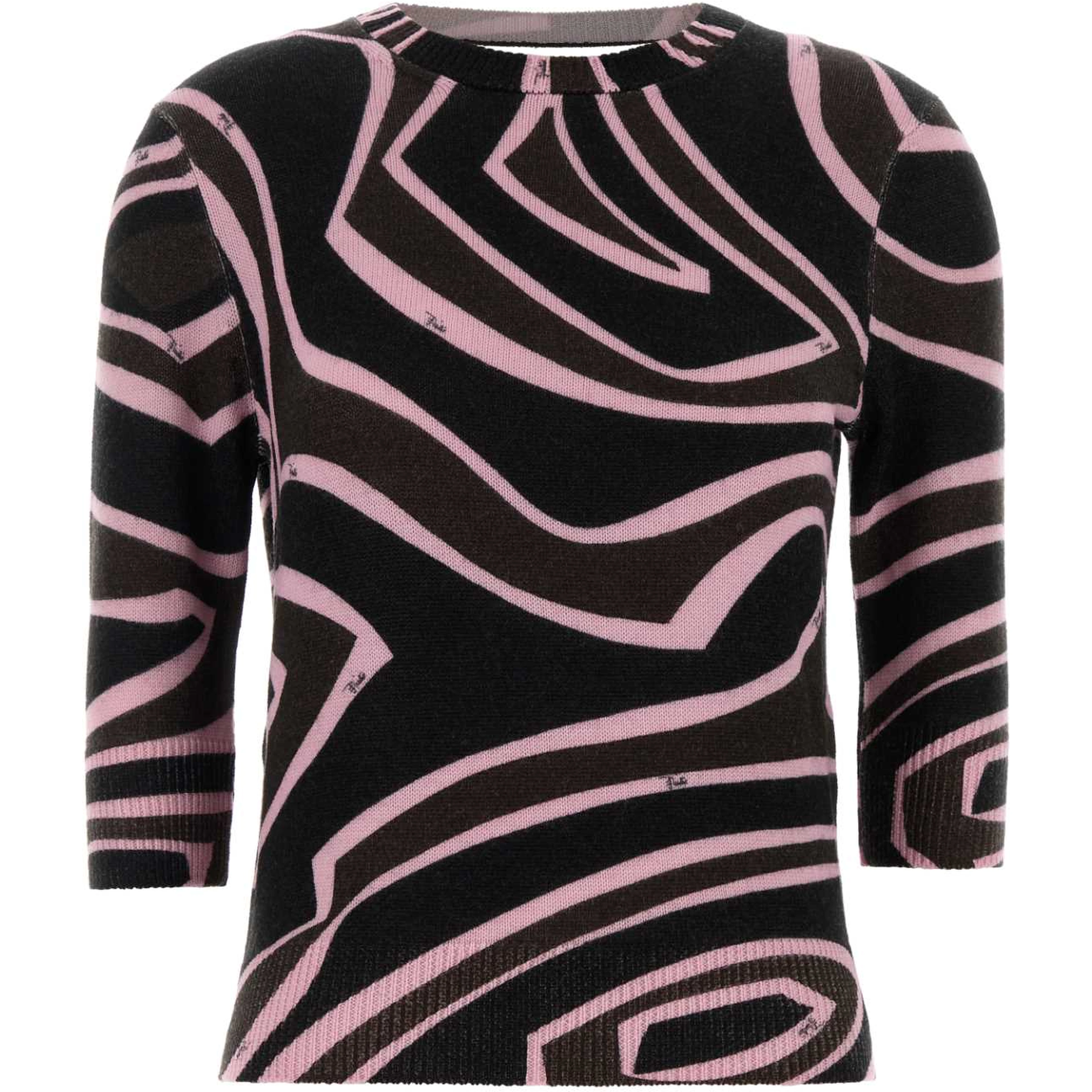 3/4 SLEEVE TOP - PRINTED - PRINTED WOOL