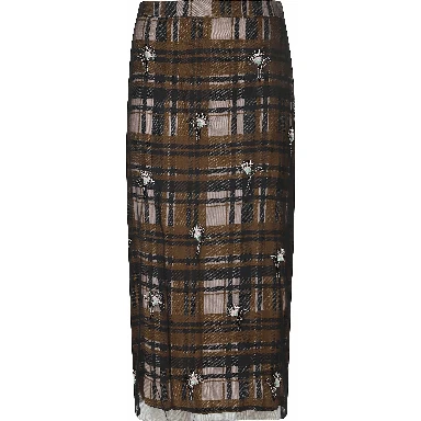 EMBELLISHED MESH SKIRT