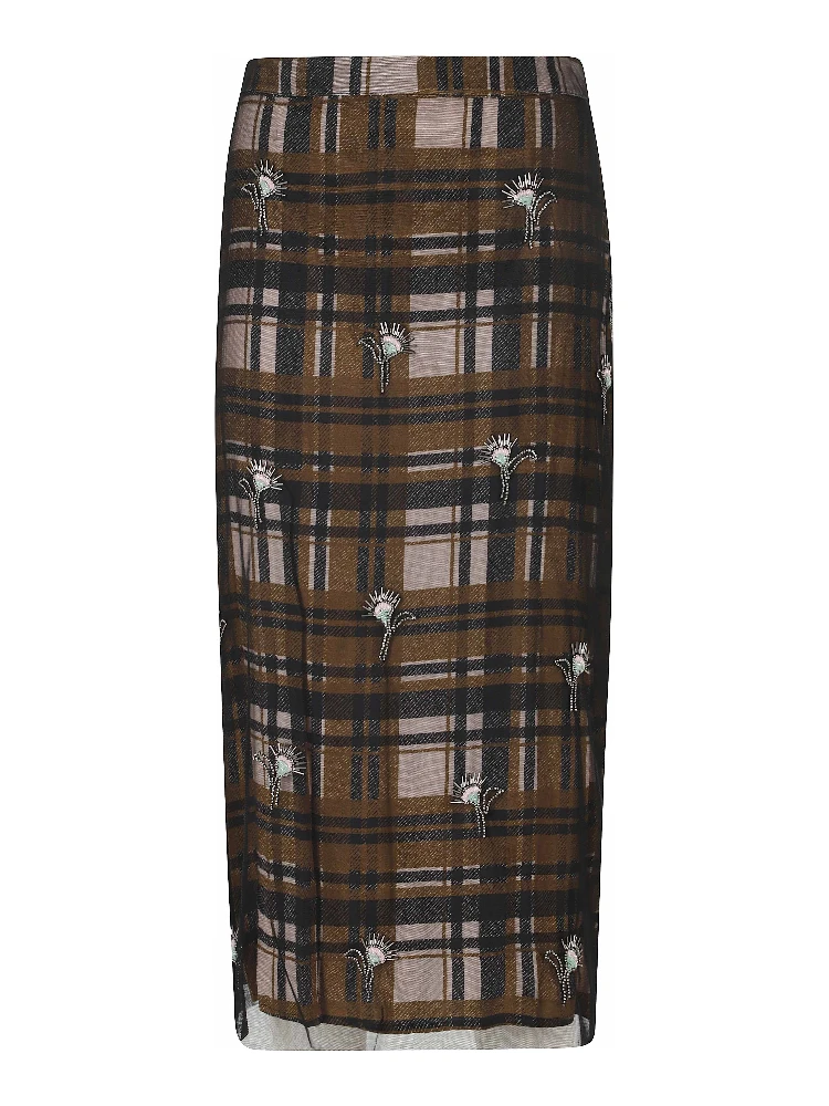 EMBELLISHED MESH SKIRT