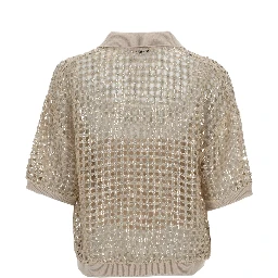 SILK AND LINEN KNIT POLO SHIRT