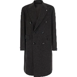 Brown Coat with Notched Revers and Button Closure