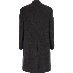Brown Coat with Notched Revers and Button Closure