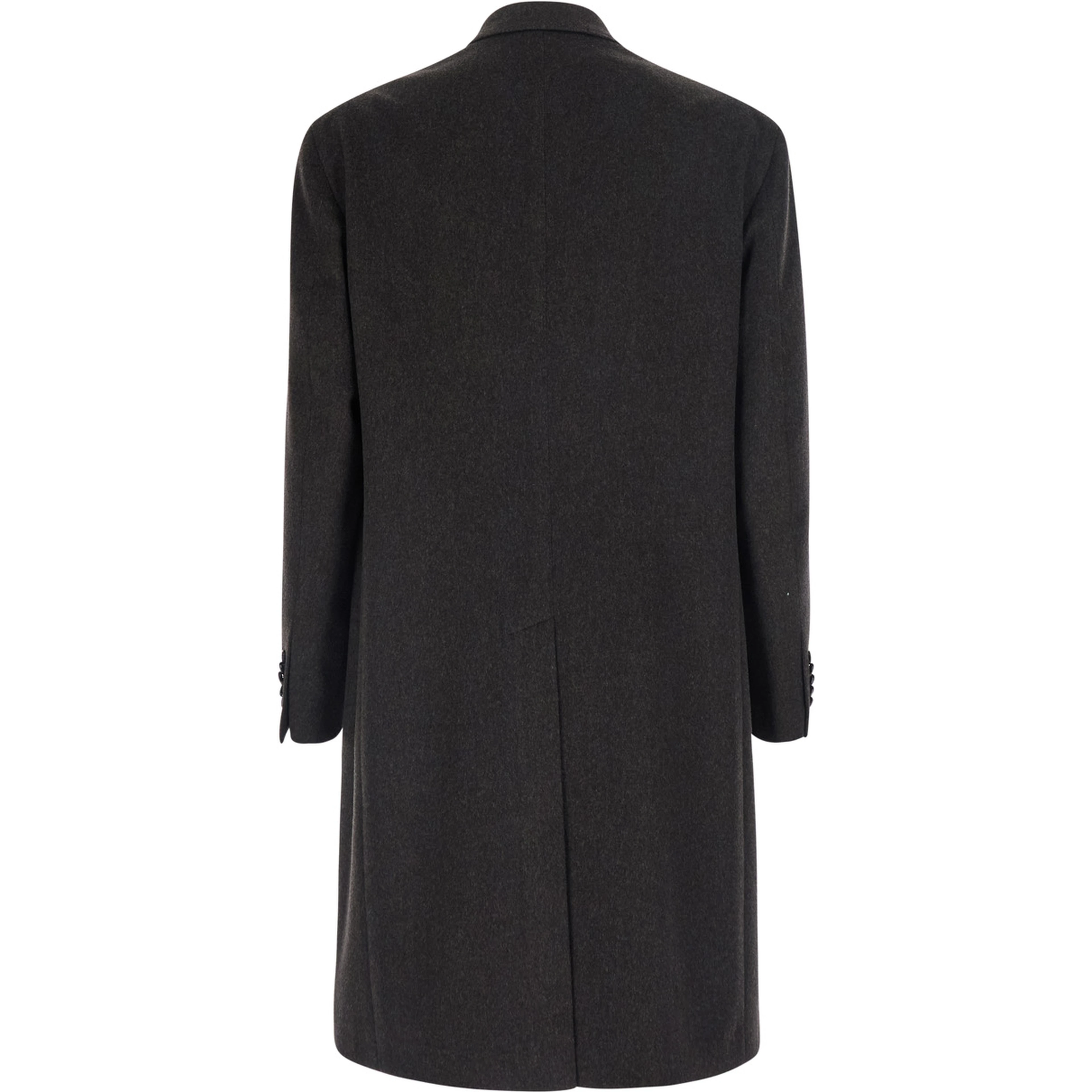 Brown Coat with Notched Revers and Button Closure