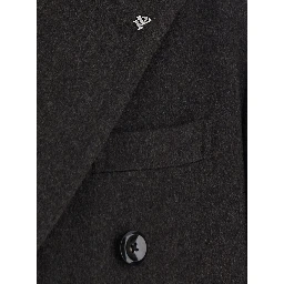 Brown Coat with Notched Revers and Button Closure