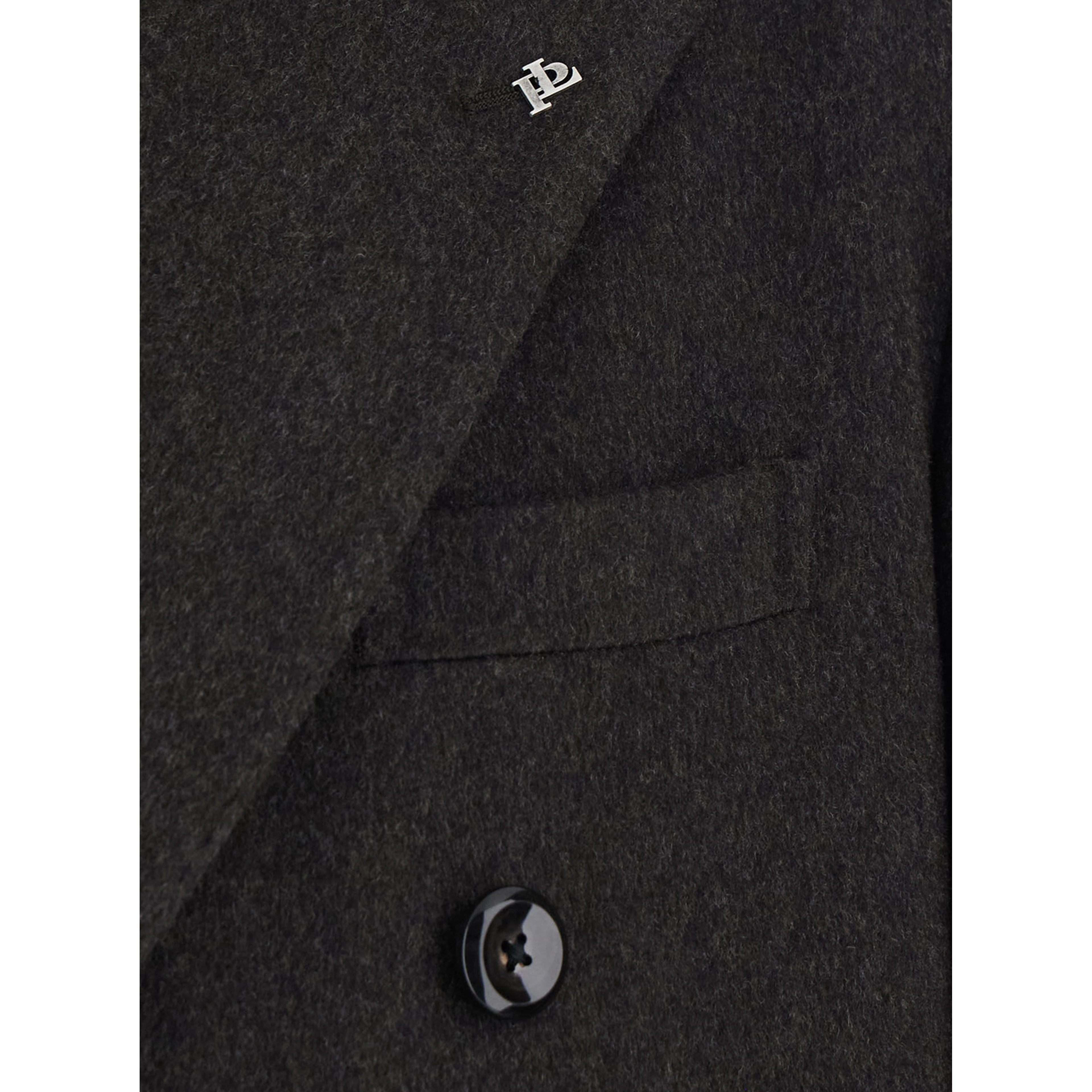 Brown Coat with Notched Revers and Button Closure