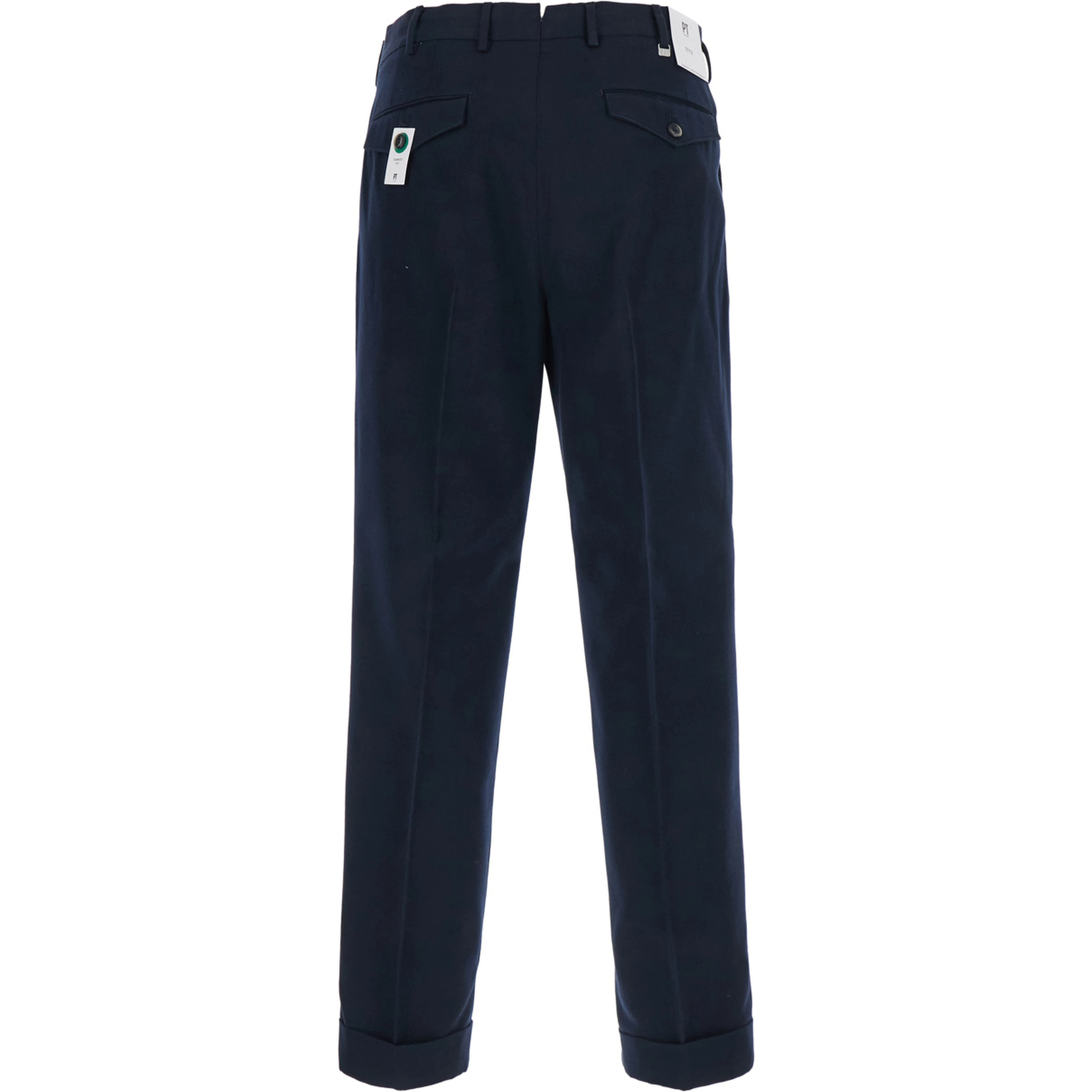 Blue Pants with Belt Loops and Front Pleats in Fabric for Men