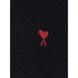 Crewneck Sweater with ADC Embroidery on the Front in Wool Blend Black Men