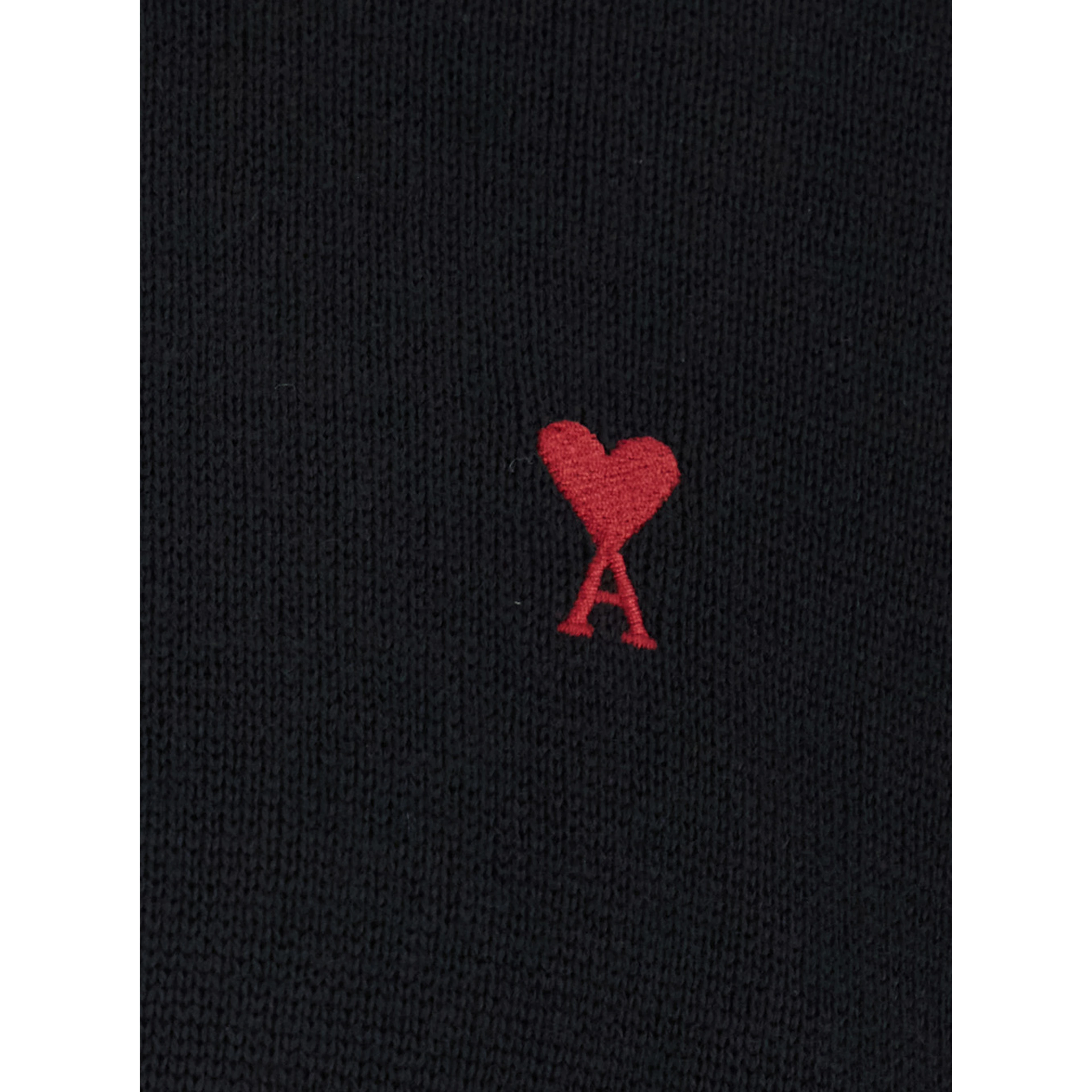 Crewneck Sweater with ADC Embroidery on the Front in Wool Blend Black Men