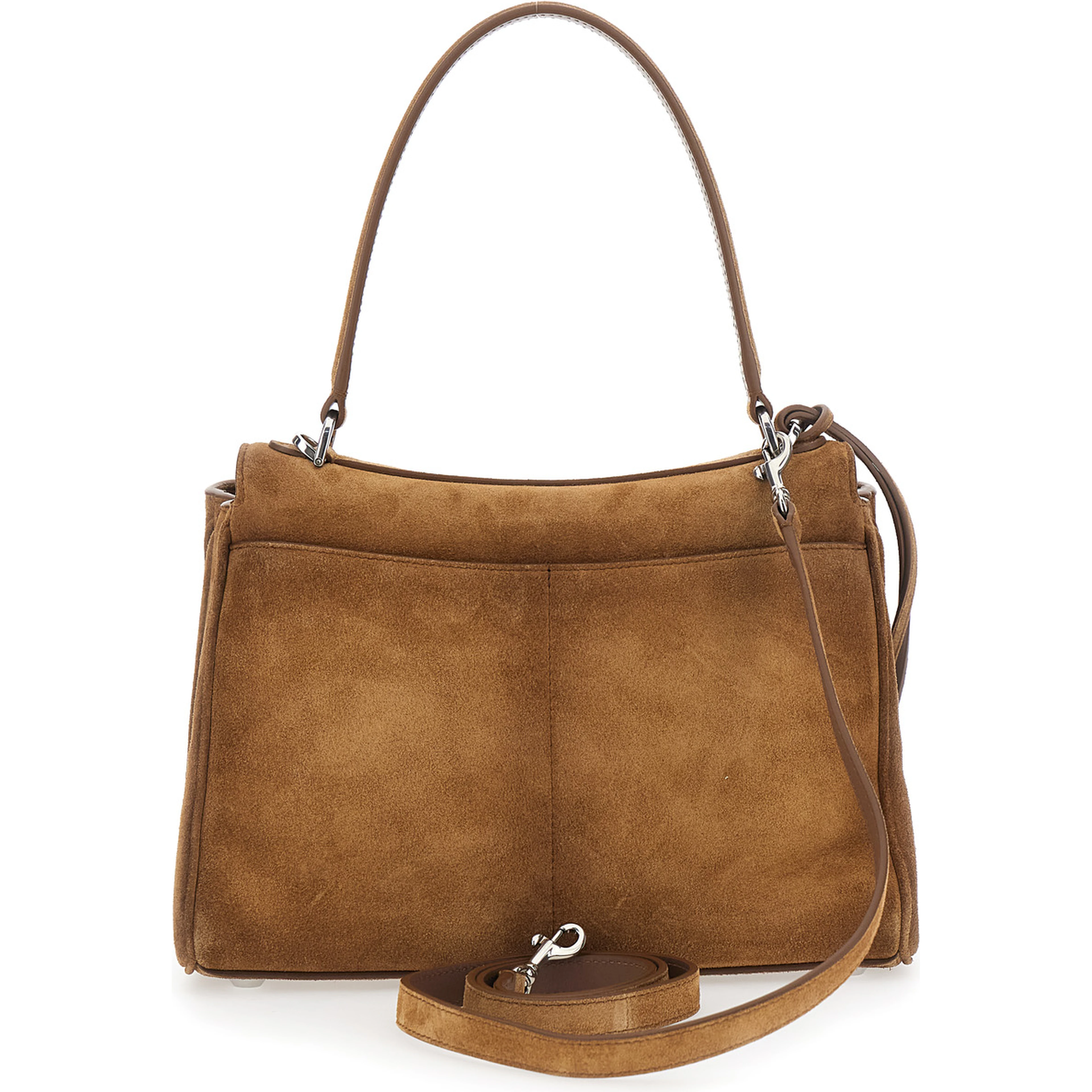 Small Rodeo Brown Handbag with Detachable Key Holder in Suede Woman