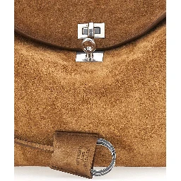 Small Rodeo Brown Handbag with Detachable Key Holder in Suede Woman