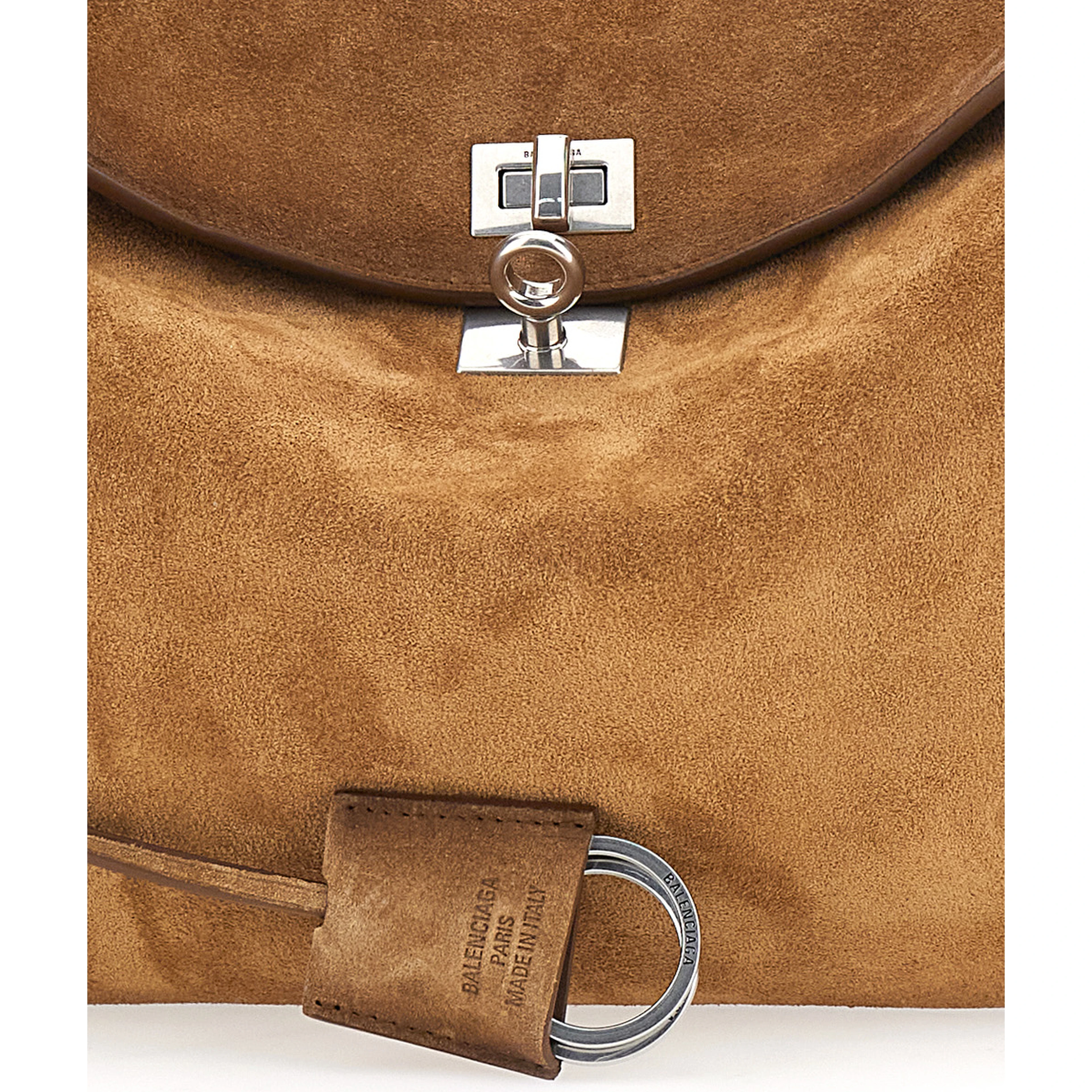 Small Rodeo Brown Handbag with Detachable Key Holder in Suede Woman