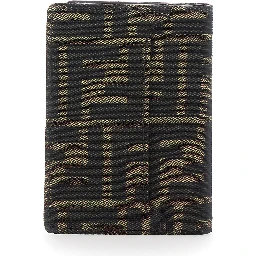 Card holder with Logo on the Front and FF Motif All Over in Brown Fabric for Men