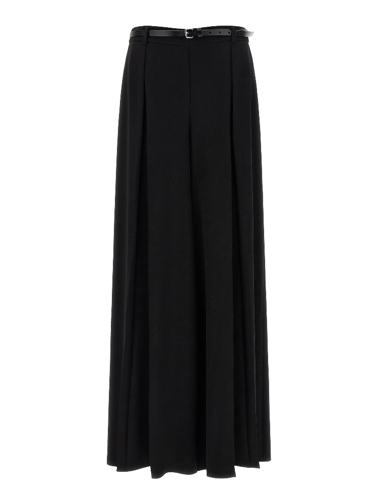Black Polyester Casual Pants