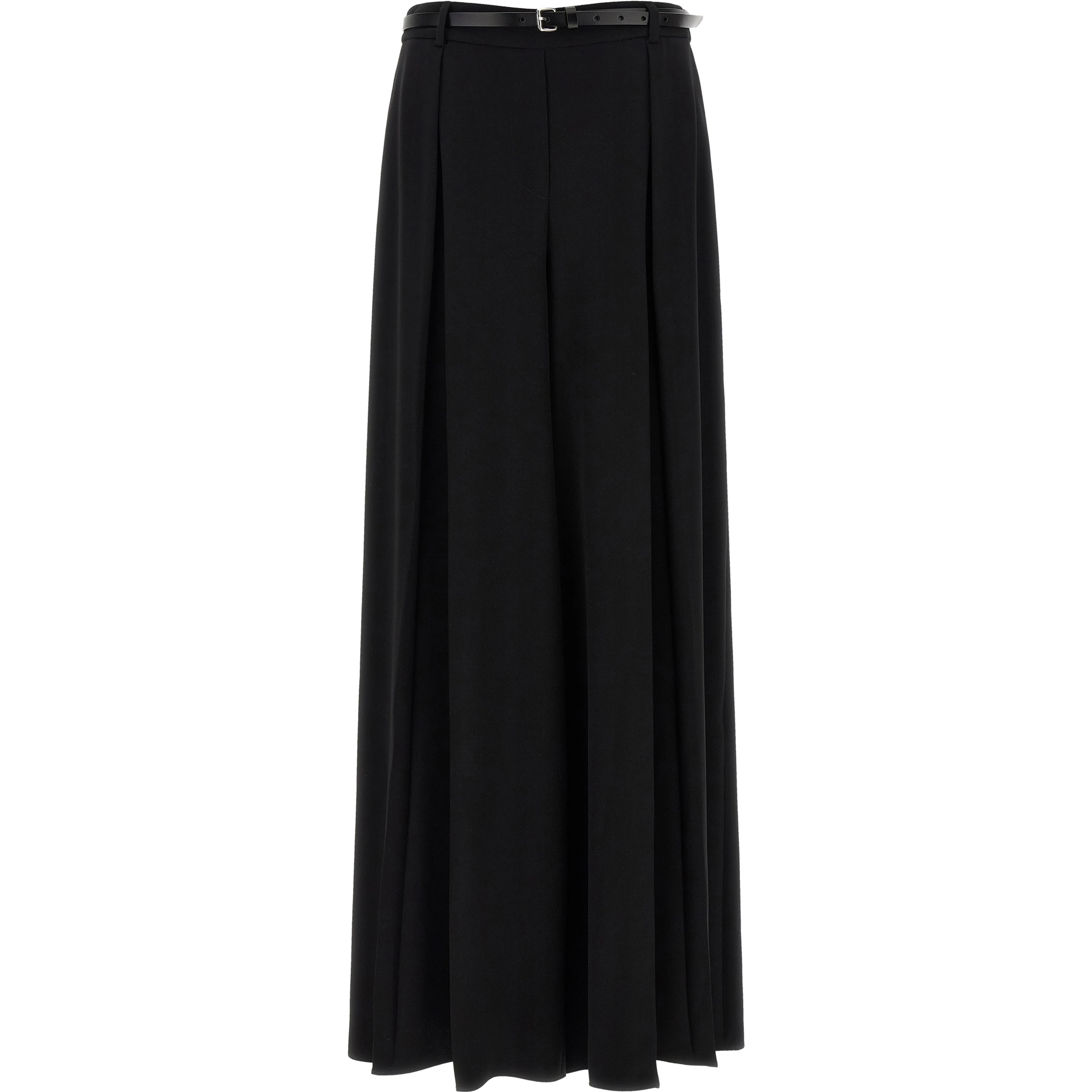 Black Polyester Casual Pants