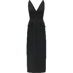 Black Acetate Midi Dress