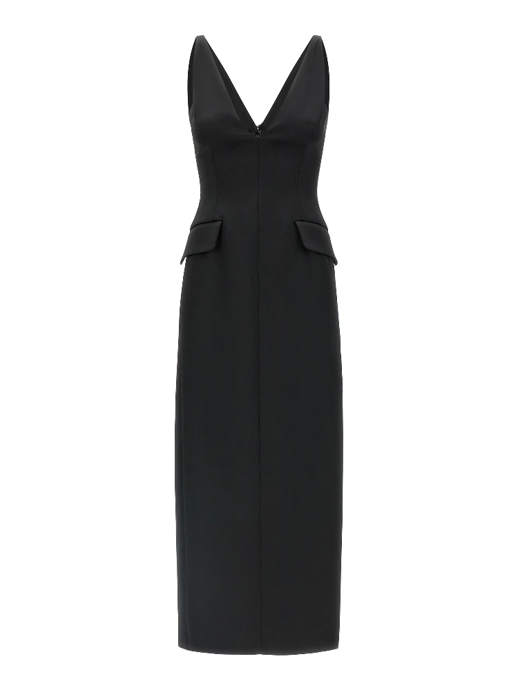 Black Acetate Midi Dress
