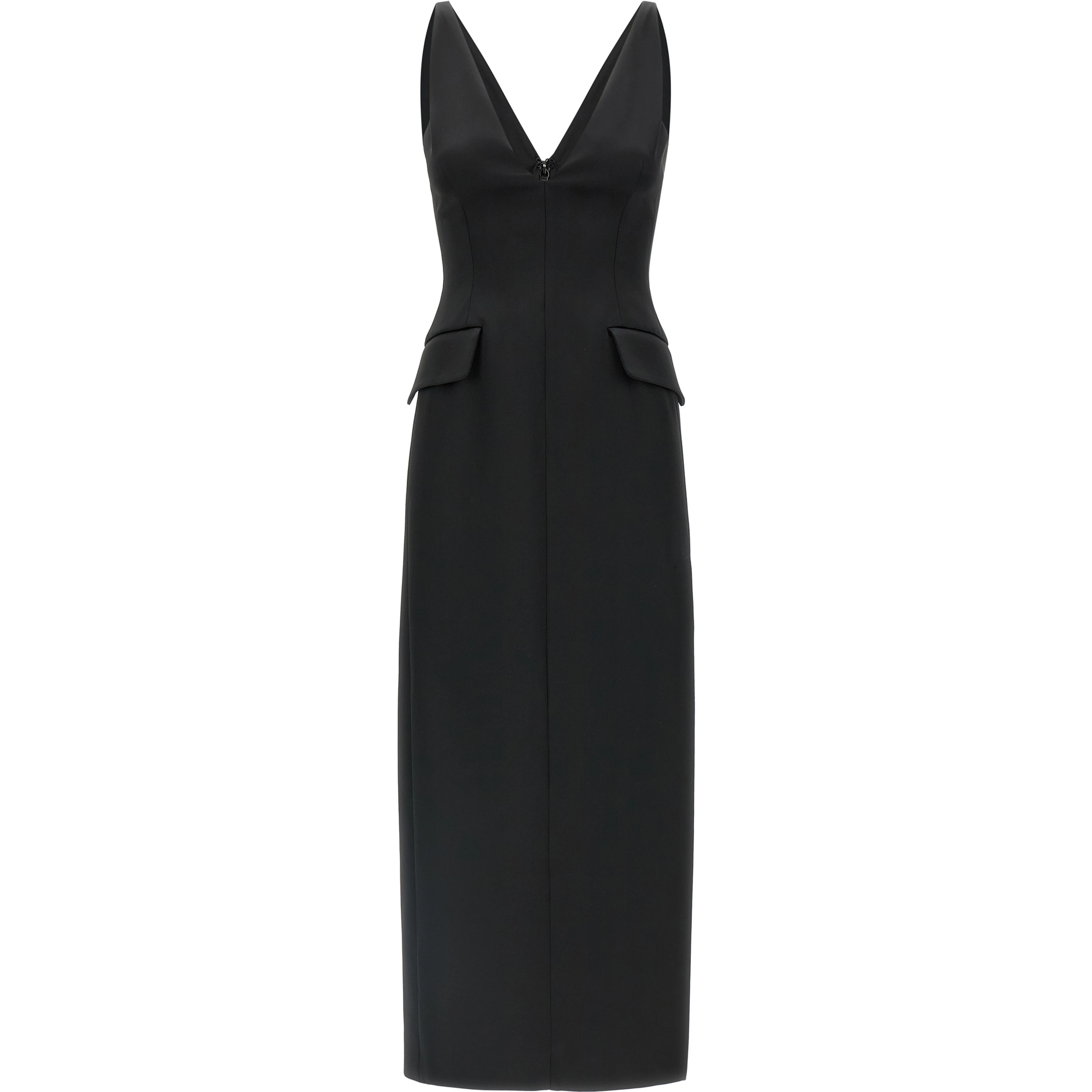 Black Acetate Midi Dress