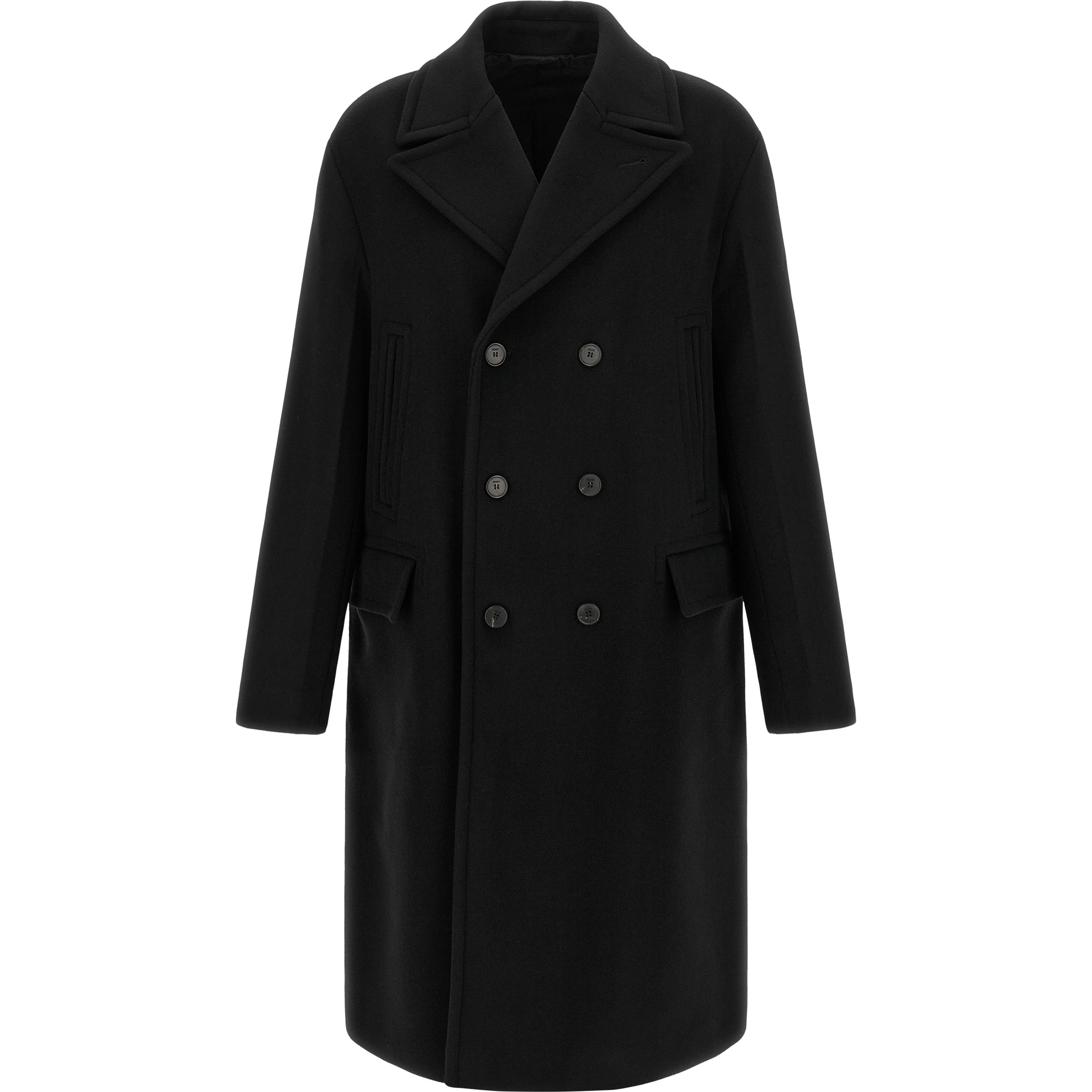 Black Virgin Wool Coat