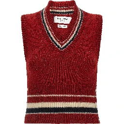 Red Wool Sleeveless Jacket