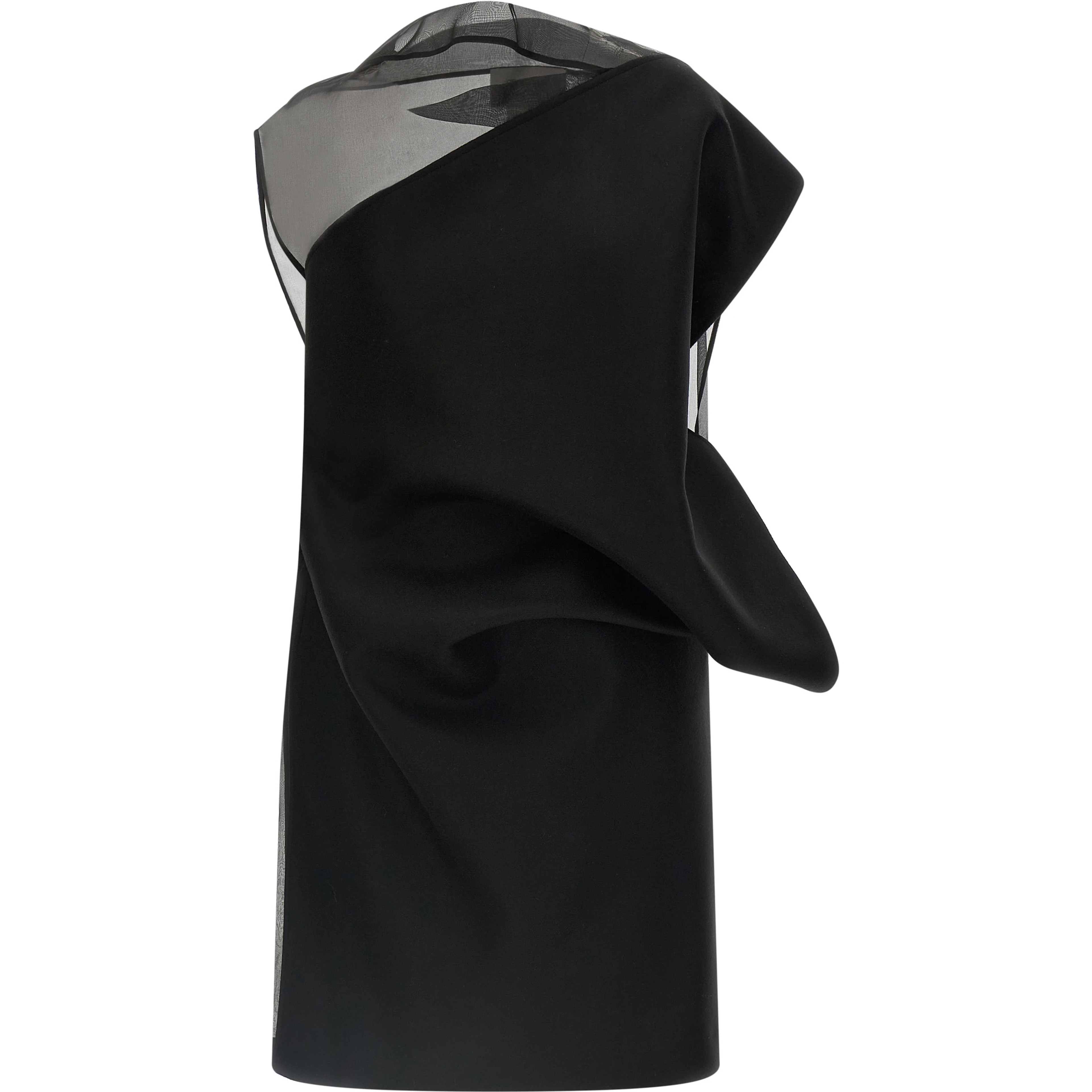 Black Wool Short Dress