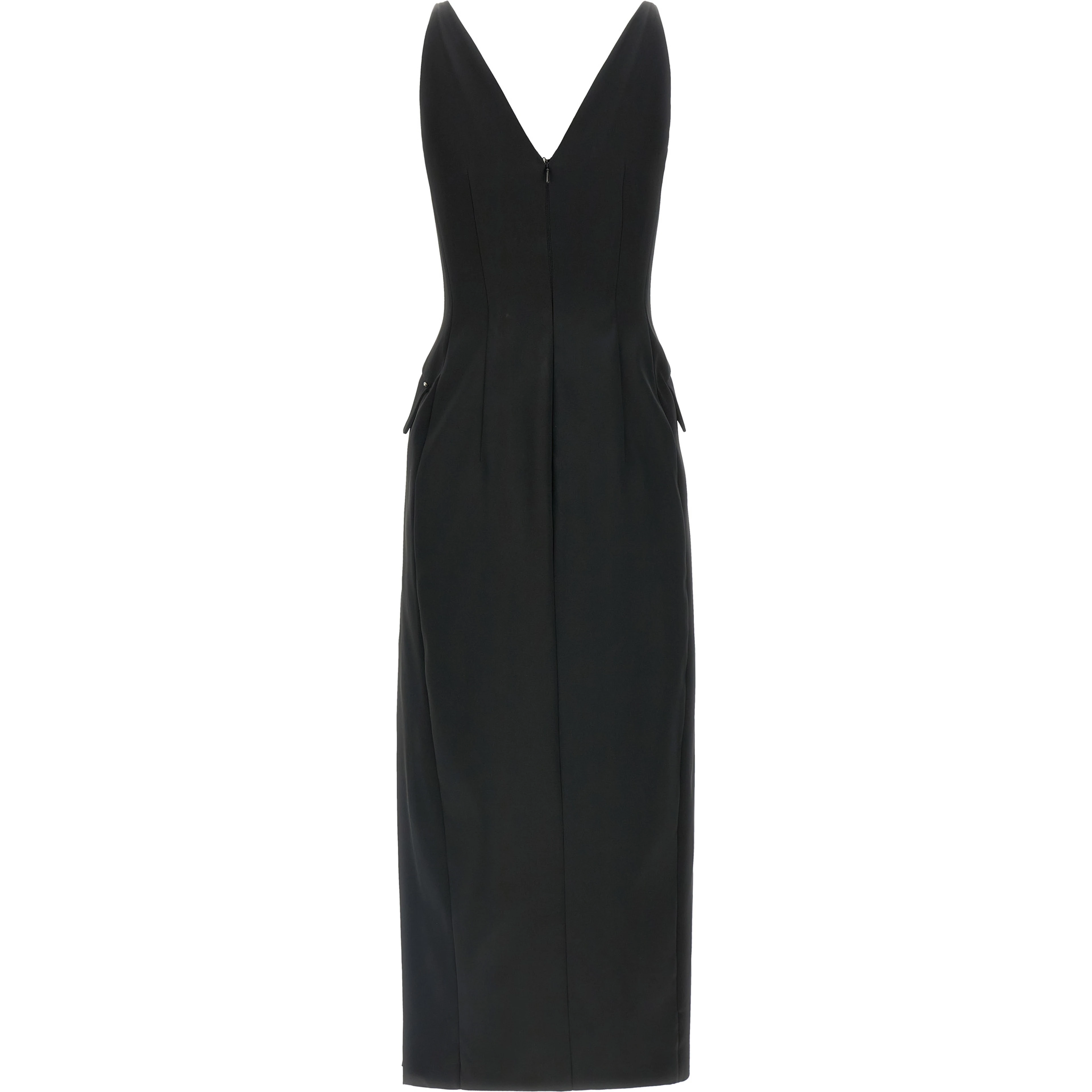 Black Acetate Midi Dress