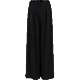 Black Polyester Casual Pants