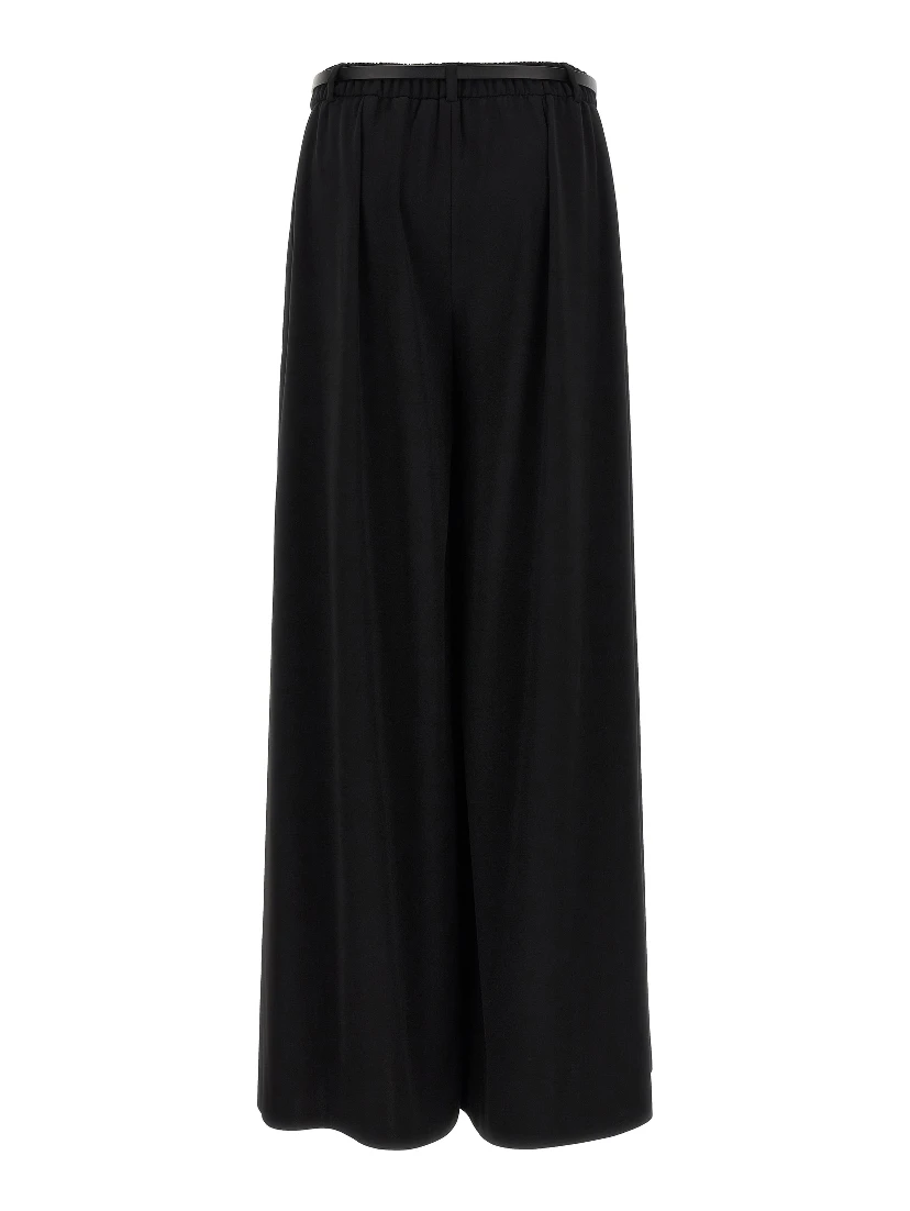 Black Polyester Casual Pants