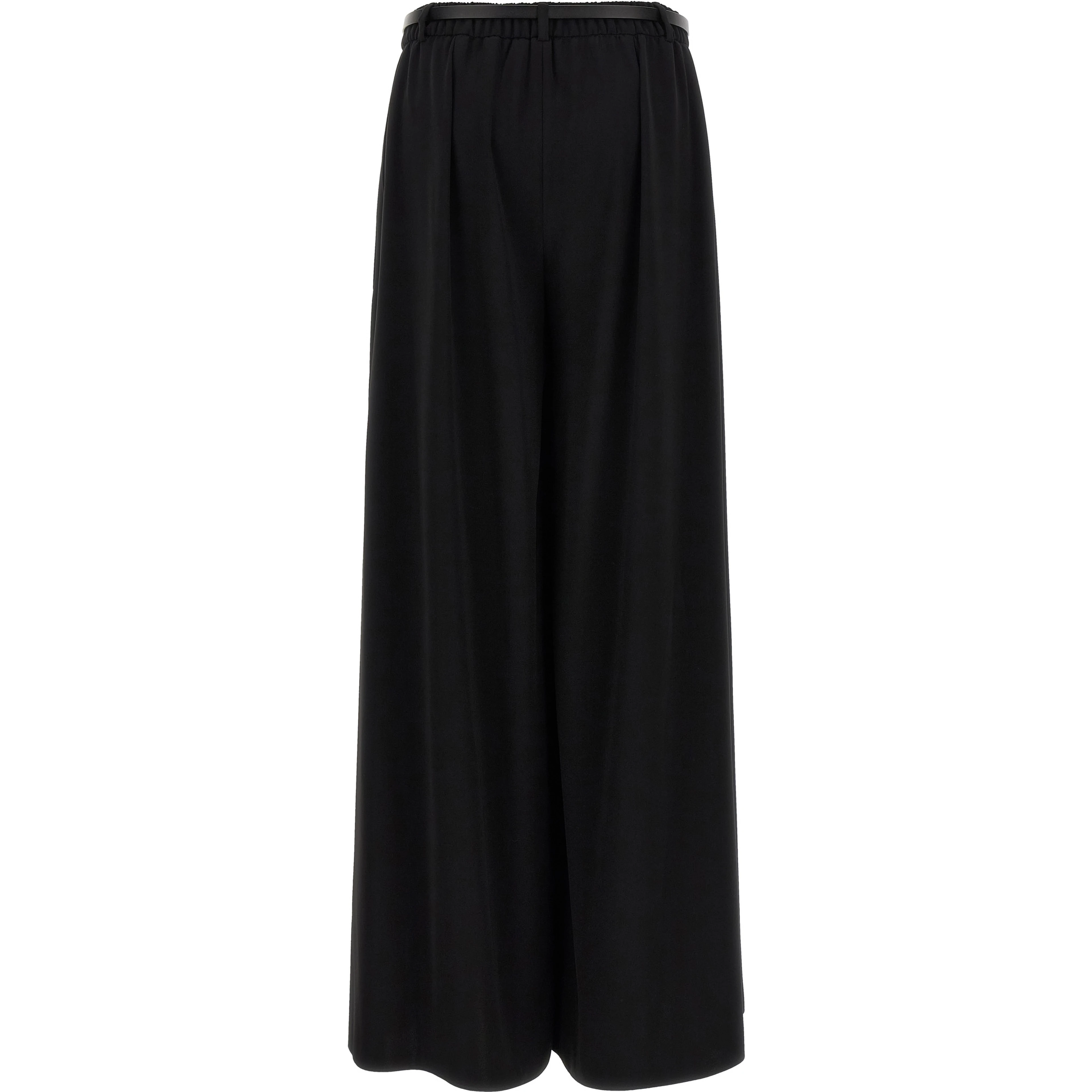 Black Polyester Casual Pants
