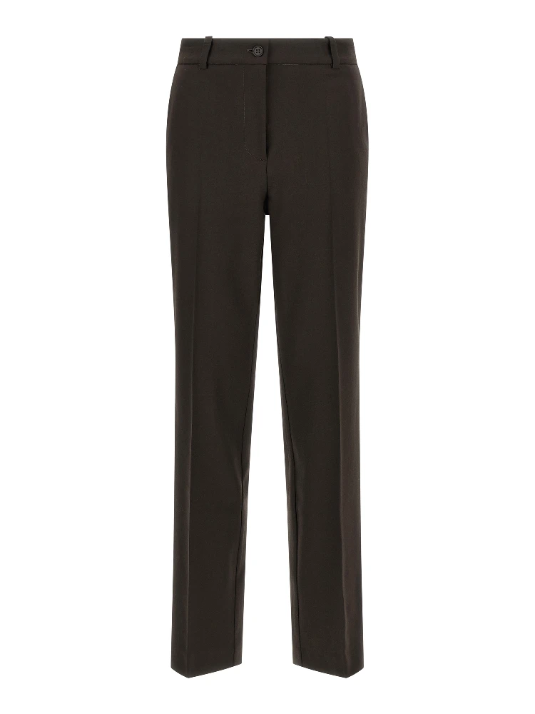 Brown Virgin Wool Dress Pants