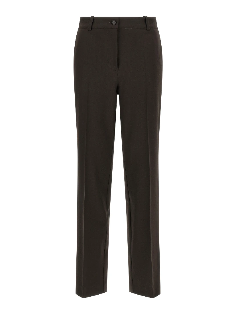 Brown Virgin Wool Dress Pants