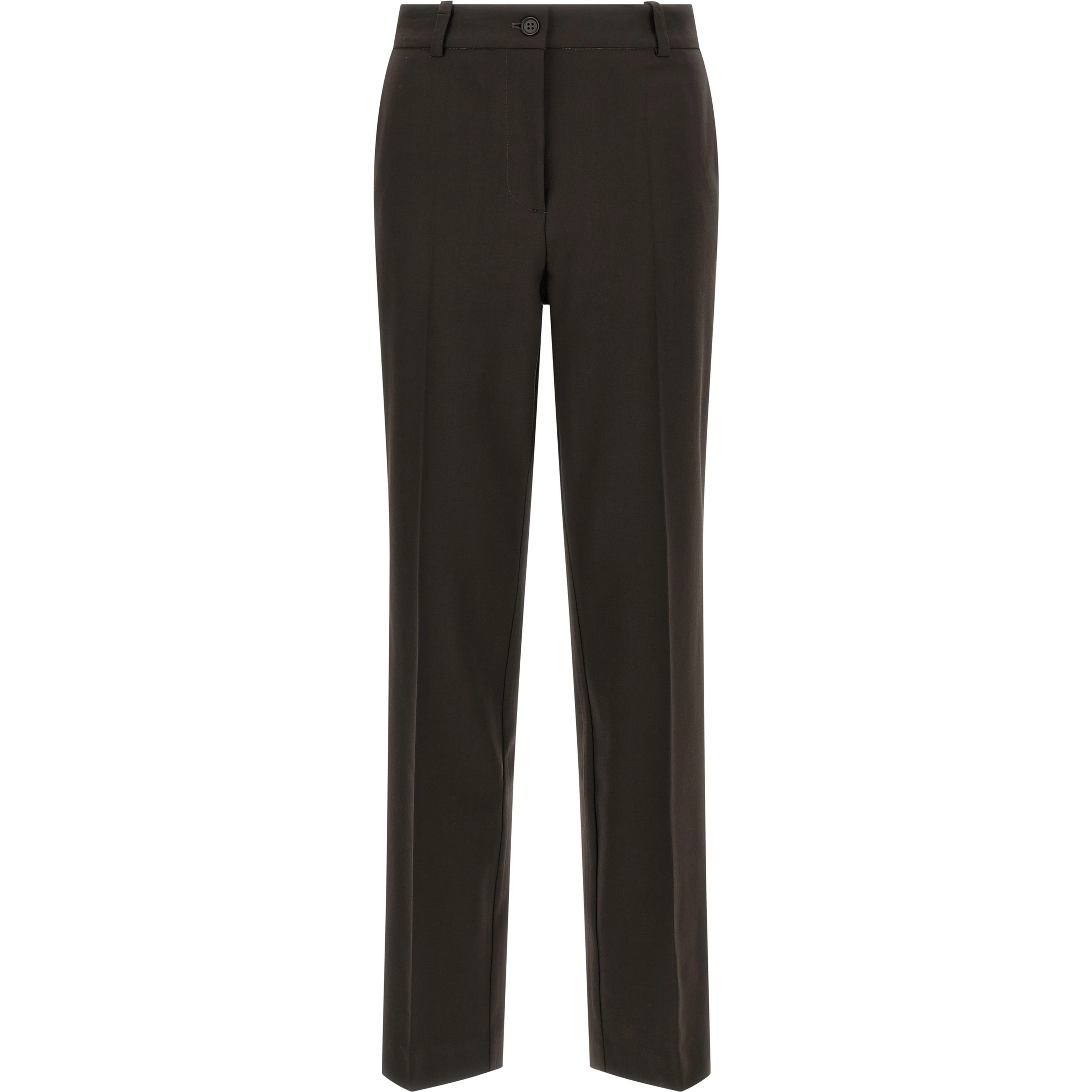Brown Virgin Wool Dress Pants