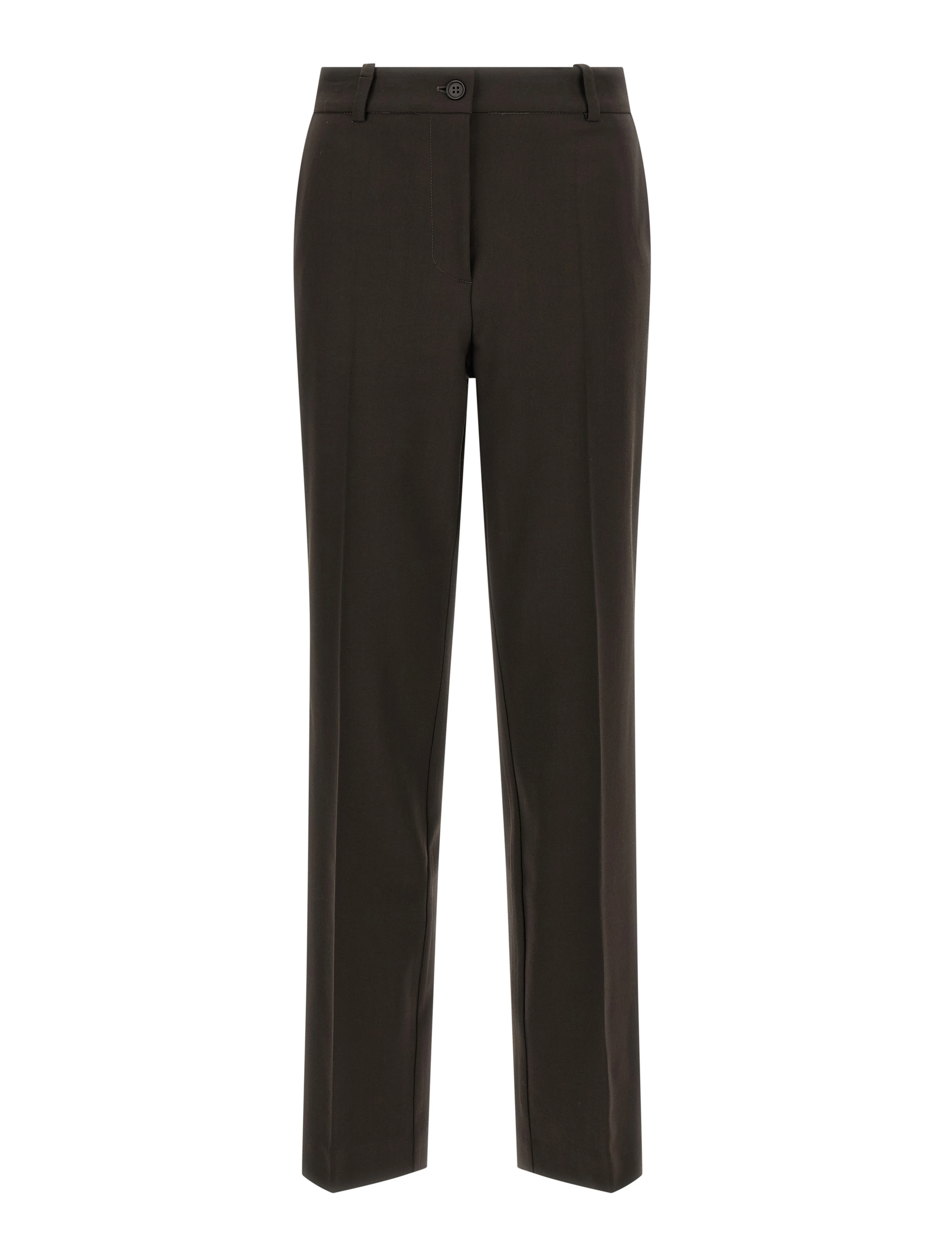 Brown Virgin Wool Dress Pants