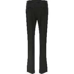 Black Virgin Wool Flared Pants